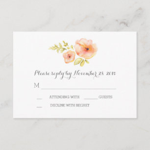 Elegante romantische Aquarellblütenkarten RSVP Karte
