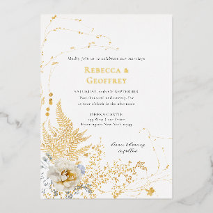 Elegante romantische Blumen-Wasserfarben-Hochzeit Folieneinladung