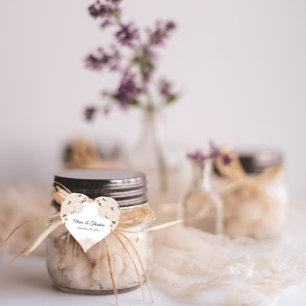 Elegante romantische Blush Pink Bläserblume Hochze Herz-Aufkleber