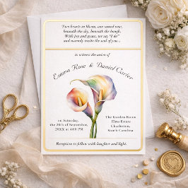 Elegante romantische Cala Lily Frische Pastelle Folieneinladung