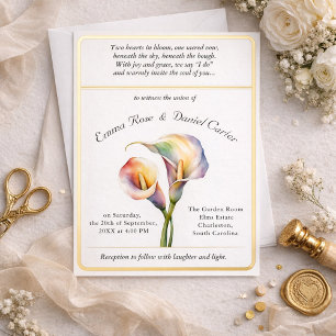 Elegante romantische Calla-Lilie sanfte Wasserfarb Folieneinladung