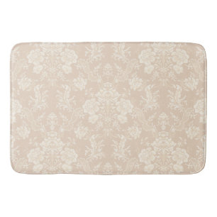 Elegante Romantische Chic Floral Damask-Cream Badematte