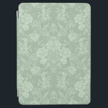 Elegante romantische Chic Floral Damask Grün iPad Air Hülle<br><div class="desc">Elegantes,  Vintag inspiriert Blumendstaubdesign mit schick monochromen hellgrünen Blume,  grünen Schriftrollen und Taschentüchern mit zarten Lakibons. Dieses Muster ist nahtlos und kann nach oben oder unten skaliert werden.</div>
