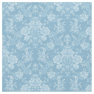 Elegante romantische Chic Floral Damask-Pastel Bla Stoff