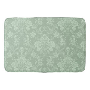 Elegante romantische Chic Floral Damask Sage Green Badematte
