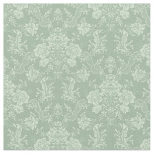 Elegante romantische Chic Floral Damask Sage Green Stoff