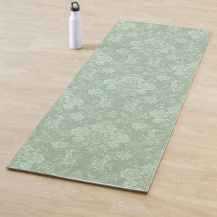 Elegante romantische Chic Floral Damask Sage Green Yogamatte