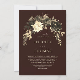 Elegante romantische Dunkle Schokolade QR Code Hoc Einladung