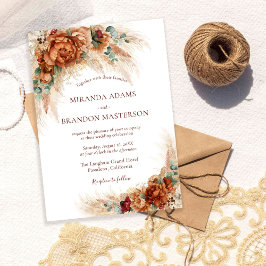 Elegante romantische florale Boho-Hochzeit Einladung