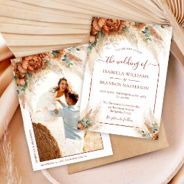 Elegante romantische florale Kalligrafie Boho Hoch Einladung