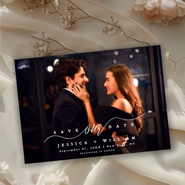 Elegante romantische Foto | Modern  Save The Date (Von Creator hochgeladen)
