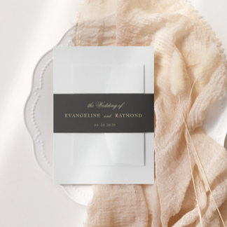 Elegante romantische Goldschrift Hochzeit Einladungsbanderole