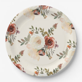 Elegante romantische Herbstblumenhochzeit Pappteller