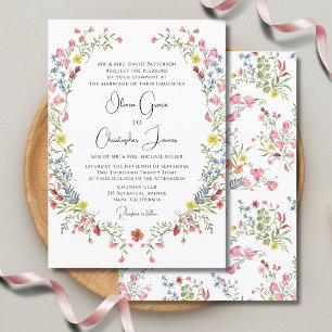 Elegante romantische Hochzeit der Wasserfarben Einladung