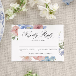 Elegante romantische Hochzeit der Wasserfarben RSVP Karte