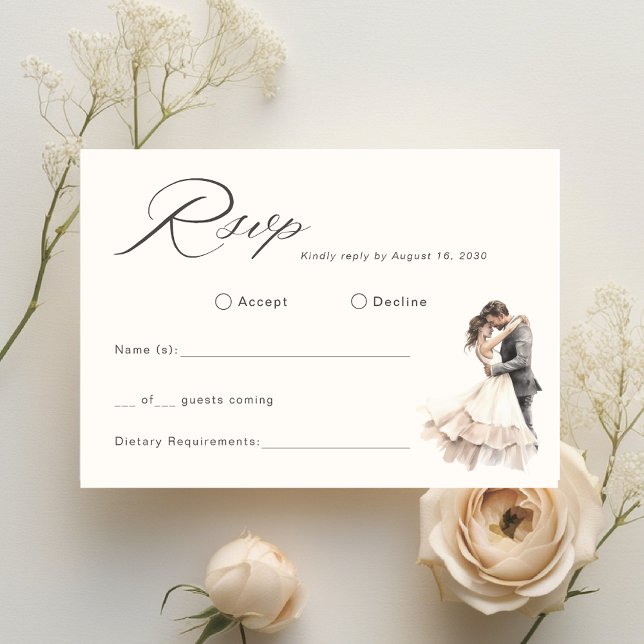 Elegante romantische Hochzeit RSVP Karte (Von Creator hochgeladen)
