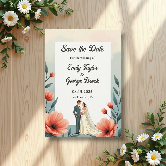 Elegante romantische Hochzeit von Braut und Groom Save The Date (Von Creator hochgeladen)
