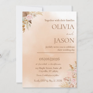 Elegante romantische Hochzeitseinladung Einladung