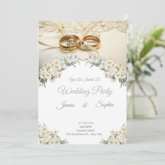 Elegante romantische Hochzeitseinladung Einladung
