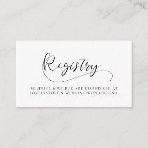 Elegante romantische Kalligrafie-Hochzeitsregistri Begleitkarte