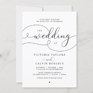 Elegante Romantische Kalligrafie Script Wedding In Einladung