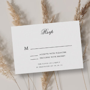 Elegante Romantische klassische SkriptWedding RSVP Karte