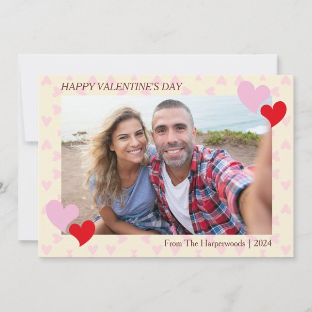 Elegante Romantische Liebe Valentinstag Couple Fot Karte (Vorderseite)