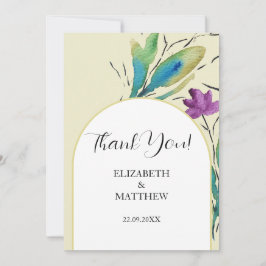 Elegante Romantische Lila Wildblumen Dankeskarte