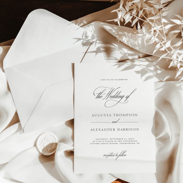 Elegante romantische Mongram-Hochzeit Einladung (Elegant Romantic Monogram Classy Wedding Invitation)