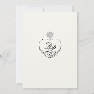 Elegante romantische Monogram-Klassische Hochzeits Einladung