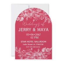 Elegante romantische rosa Blumen-Hochzeitseinladun