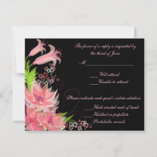 Elegante Romantische rosa Blumenkarte RSVP Karte