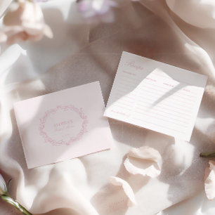 Elegante Romantische Rosa Brautparty Rezept Karte