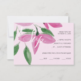 Elegante Romantische rosa Wildblumen RSVP Karte