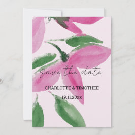 Elegante Romantische rosa Wildblumen Save The Date