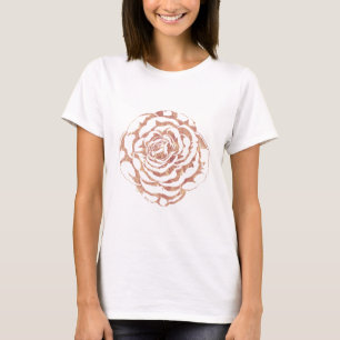 Elegante romantische Rose Gold Rose Muster Bild T-Shirt