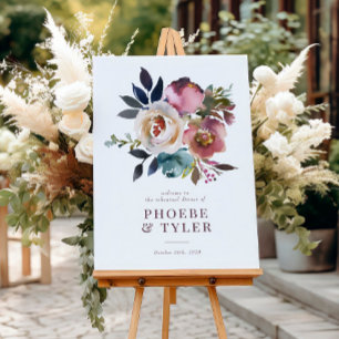 Elegante Romantische Rose Probe Abendessen Poster