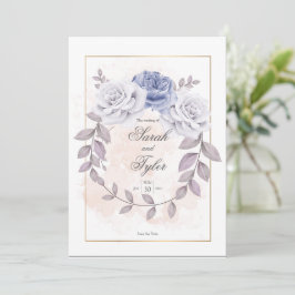 Elegante romantische Rose Wasserfarbenhochzeit Einladung