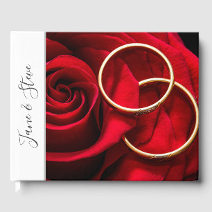 Elegante romantische rote Rose Gästebuch