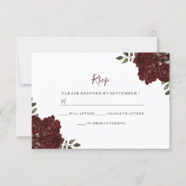 Elegante romantische Rote Rose Wedding RSVP