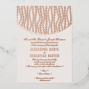Elegante romantische Schrift Blush Hochzeit Roségo Folieneinladung