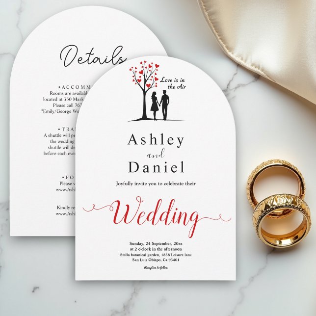 Elegante romantische Schwarz-Weiß-Hochzeit Einladung (Von Creator hochgeladen)