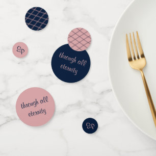 Elegante Romantische Script Navy & Blush Confetti Konfetti