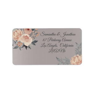 Elegante Romantische Silberrosa Blumenreise Adressaufkleber