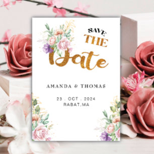 Elegante Romantische Sukkulente Goldene Vegetation Save The Date