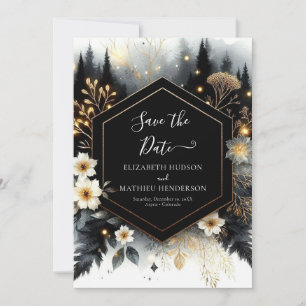 Elegante romantische Waldhochzeit Save The Date