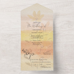 Elegante Romantische Wildblumen All In One Einladung