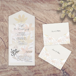 Elegante Romantische Wildblumen All In One Einladung