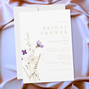 Elegante romantische Wildblumen-Brautparty Einladung