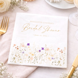 Elegante romantische Wildblumen-Brautparty Serviette